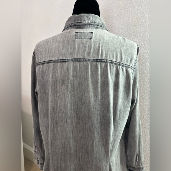 Ci Sono Women's Gray Long Denim Jacket - Picture 11 of 12